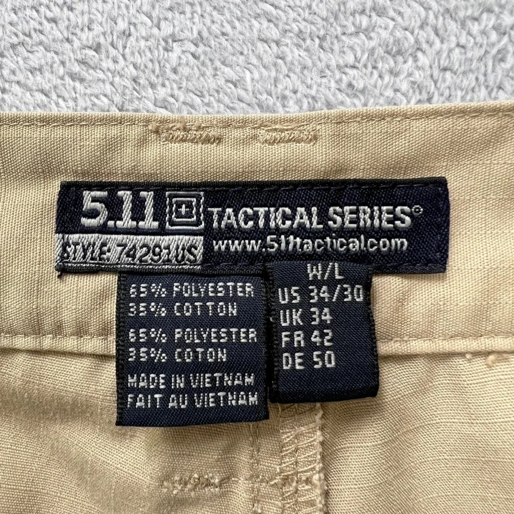 5.11 Tactical Cargo Pants Men's 34x30 Khaki‎ Utility Workwear Outdoor Hiking